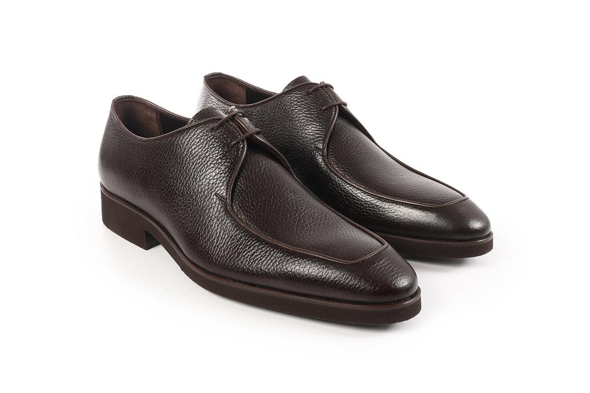Size 8 Vellapais Compiello Men\'s Brown Leather Derby Dress Shoes Retail 309$ Dress Shoe Travel Derby In Cuoio Buffalo – Ace Marks main image 3
