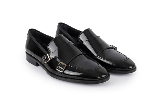 Hardin Patent Leather Double Monk Loafers