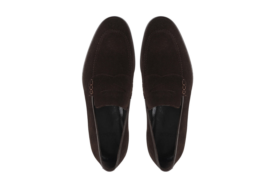 VELLAPAIS Suede Penny Loafers Men Size 8 Dark Brown Only Worn Few Times. Here is the VellaPais Green Love! Dark Green Suede Penny  main image 4