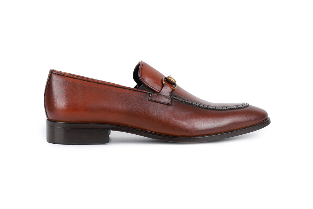 Vellapais SZ 8 Cognac Danbury Horsebit Leather Loafer Shoes-MSRP $309 Danbury Horsebit Buckle Dress Shoes – VELLAPAIS main image 3