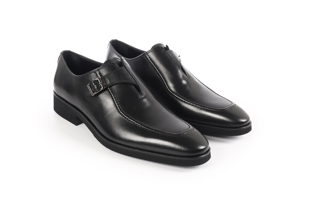 VELLAPAIS Men's Monk Strap Slip-On Dress Shoes - Black VELLAPAIS Men's Monk Strap Slip-On Dress Shoes - Black