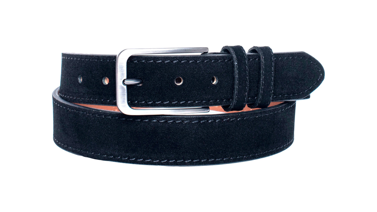 VP–201 PARMA BLACK SUEDE MENS BELT