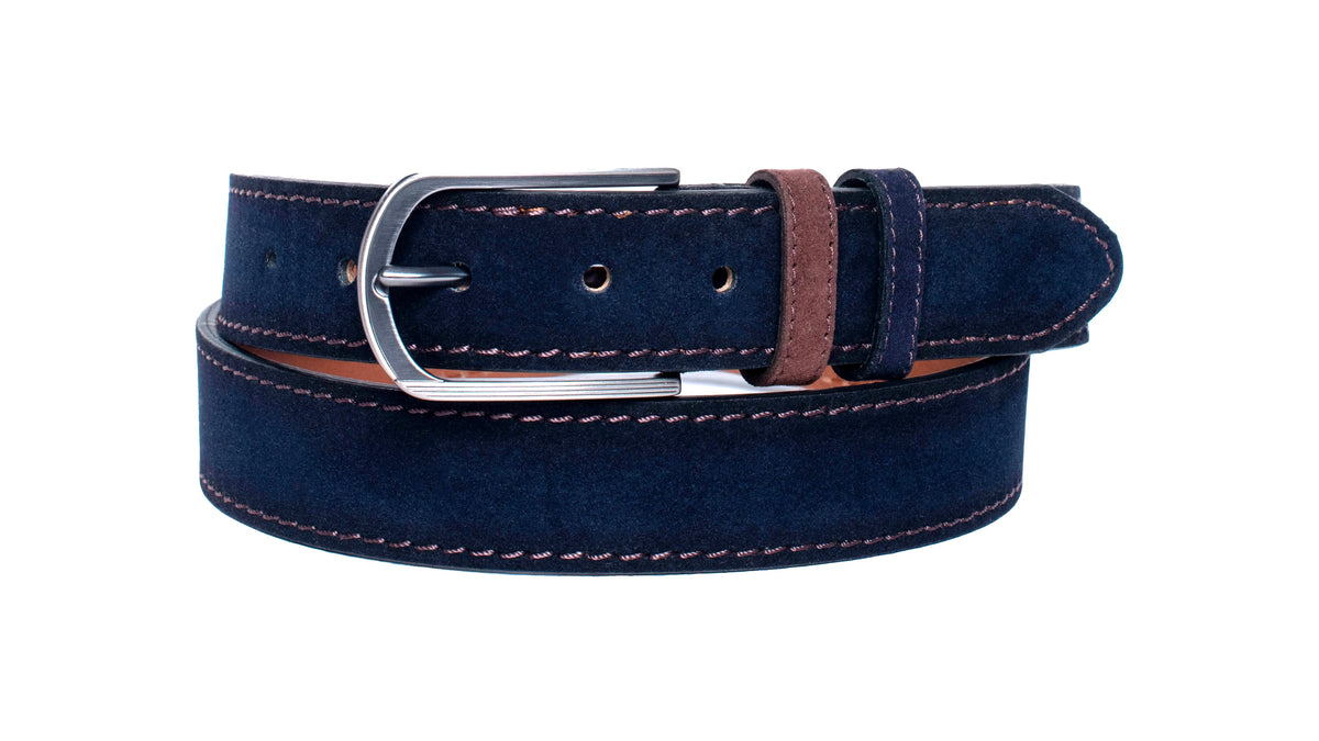 VP–103 VENICE NAVY BLUE SUEDE MENS BELT